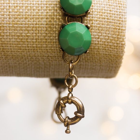 Green Dot Bracelet Antique Bronze Tone - Picture 5 of 8